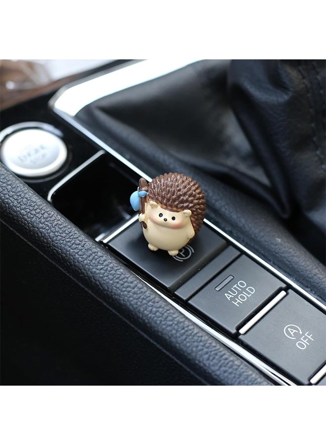 Ba Love Set of 6 Cute Hedgehog Car Dashboard Decor, Car Accessories for Women Interior Aesthetic Hedgehog Figurines Rearview Mirror Ornament - Image 4
